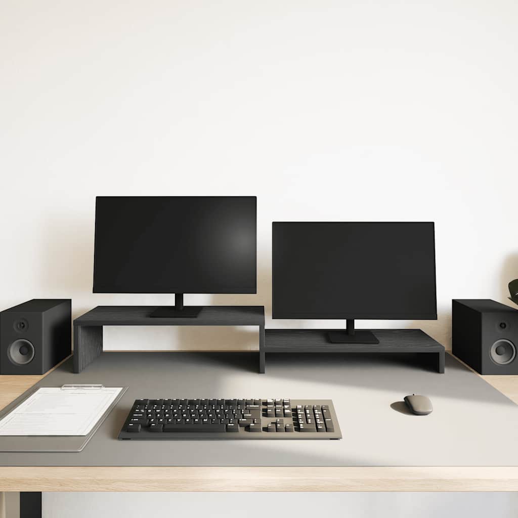 vidaXL Βάση Οθόνης Μαύρη Δρυς 54x22x15 εκ. από Τεχνητό Ξύλο