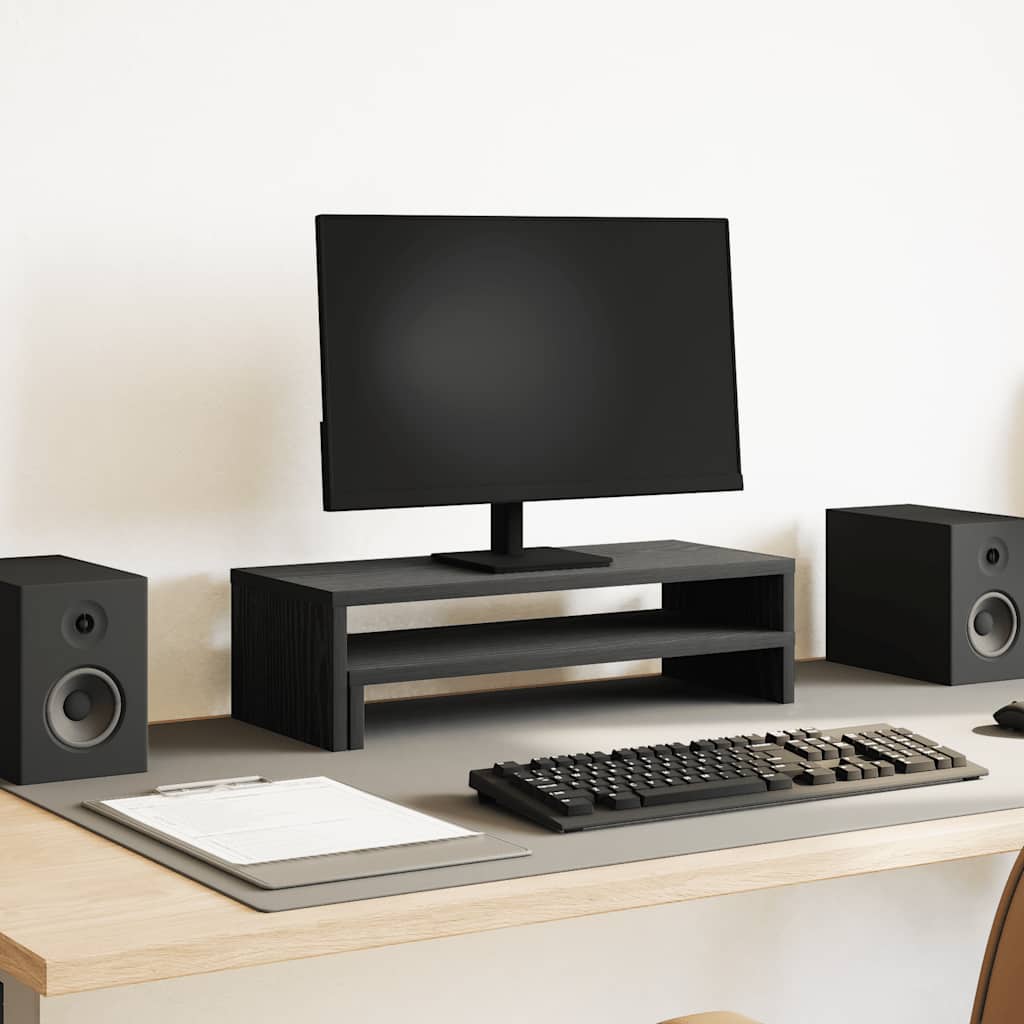 vidaXL Βάση Οθόνης Μαύρη Δρυς 54x22x15 εκ. από Τεχνητό Ξύλο