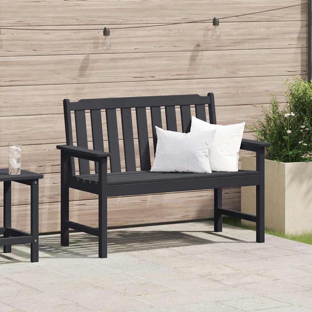 vidaXL Παγκάκι κήπου Μαύρο 120 x 59 x 88 εκ. HDPE
