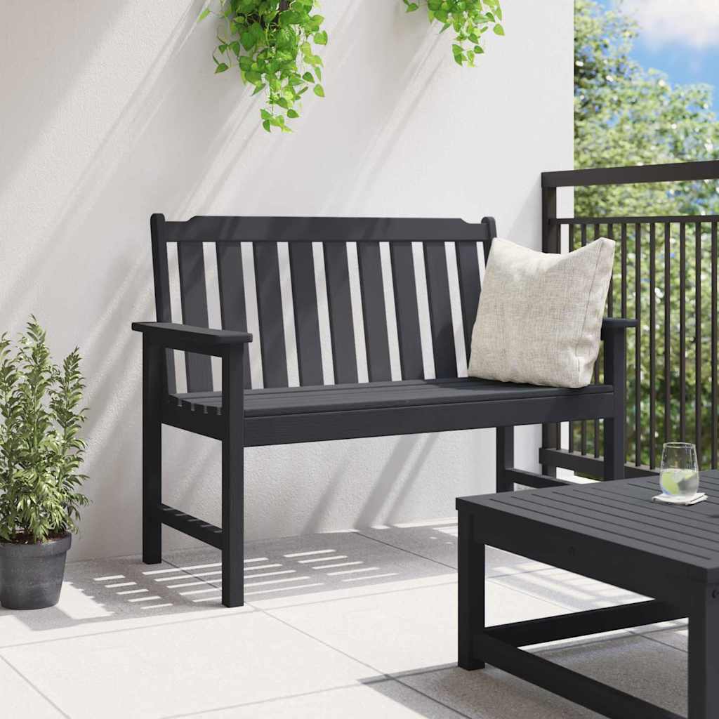 vidaXL Παγκάκι κήπου Μαύρο 120 x 59 x 88 εκ. HDPE