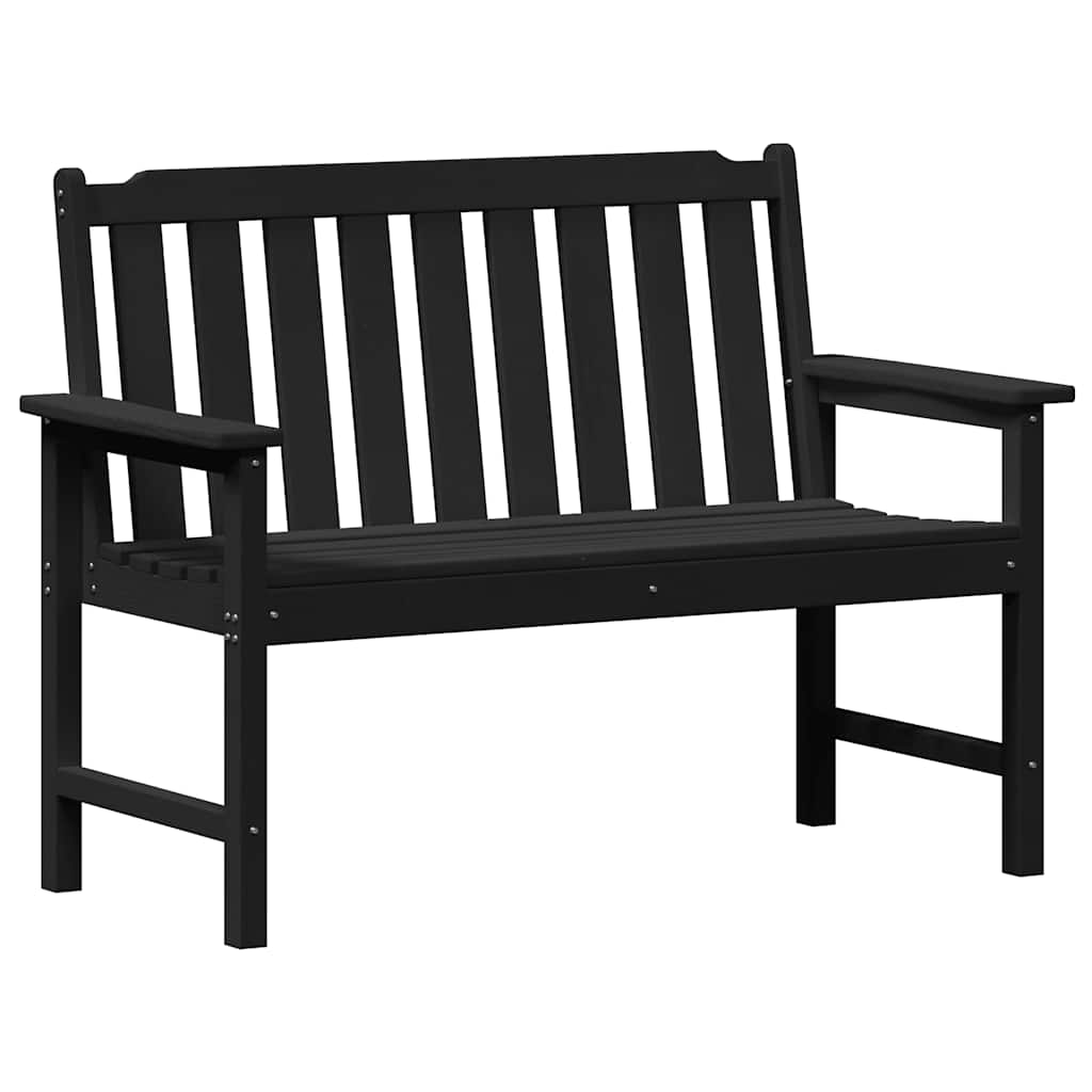 vidaXL Παγκάκι κήπου Μαύρο 120 x 59 x 88 εκ. HDPE