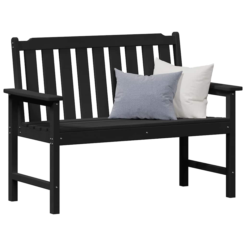 vidaXL Παγκάκι κήπου Μαύρο 120 x 59 x 88 εκ. HDPE