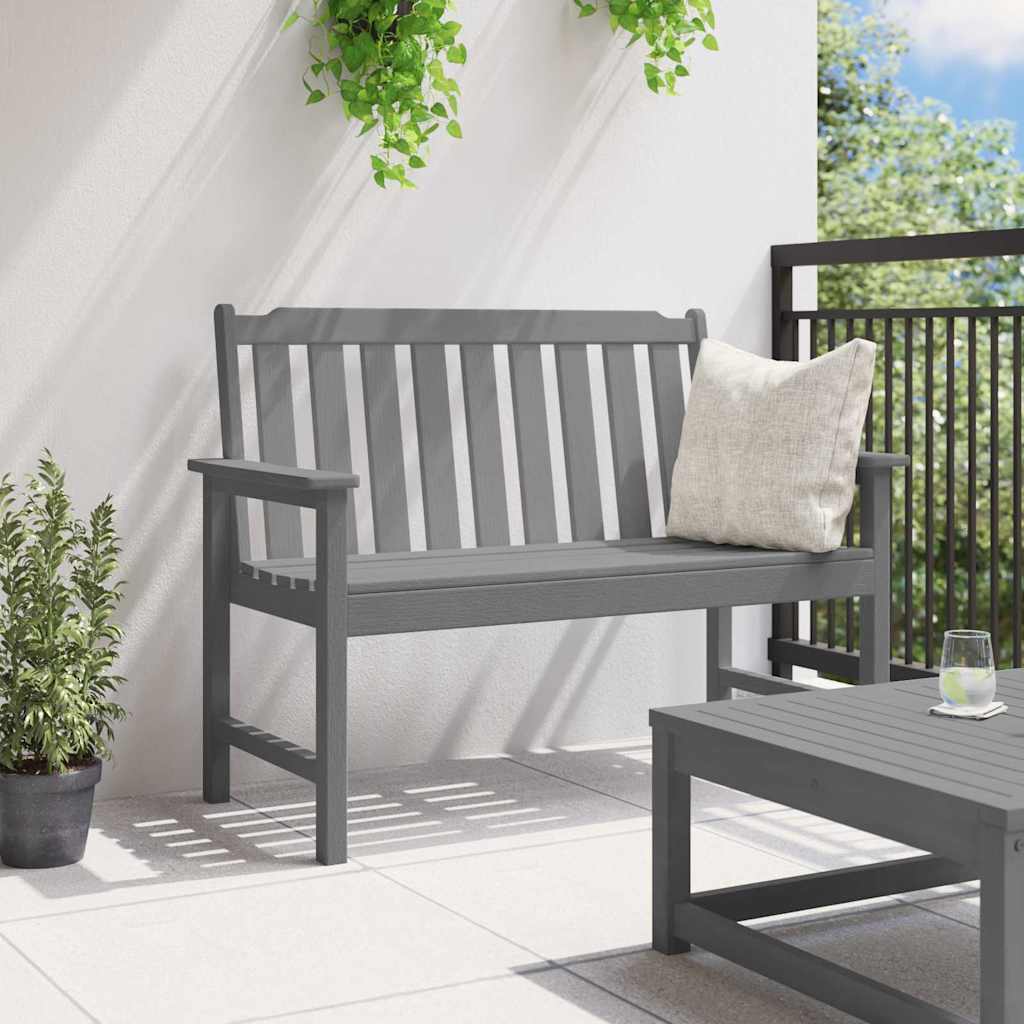 vidaXL Παγκάκι κήπου Ανοιχτό γκρι 120 x 59 x 88 εκ. HDPE