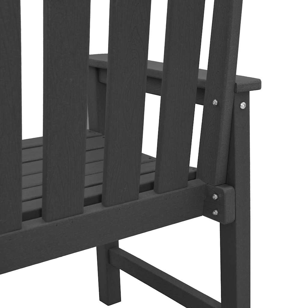 vidaXL Καρέκλα φαγητού κήπου 2 pcs Μαύρο 65,5 x 59 x 88 εκ HDPE