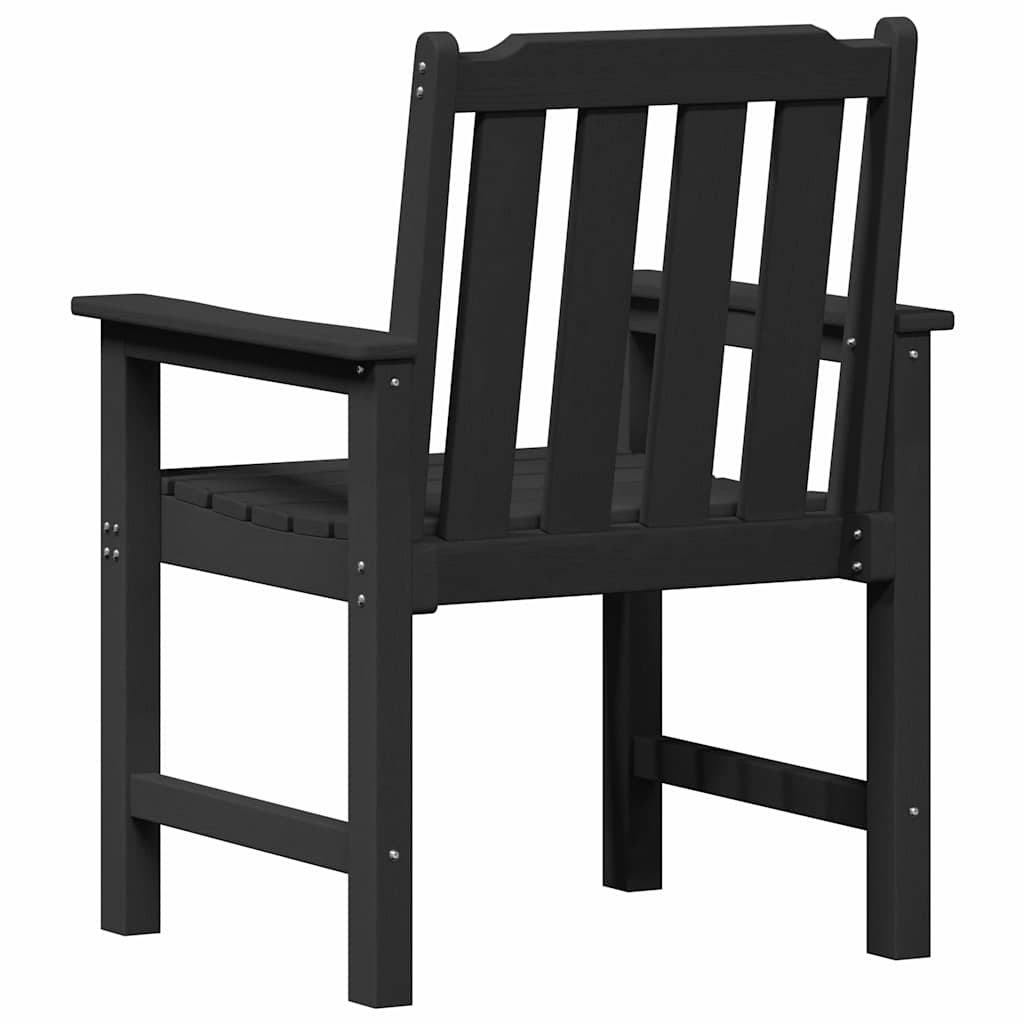 vidaXL Καρέκλα φαγητού κήπου 2 pcs Μαύρο 65,5 x 59 x 88 εκ HDPE