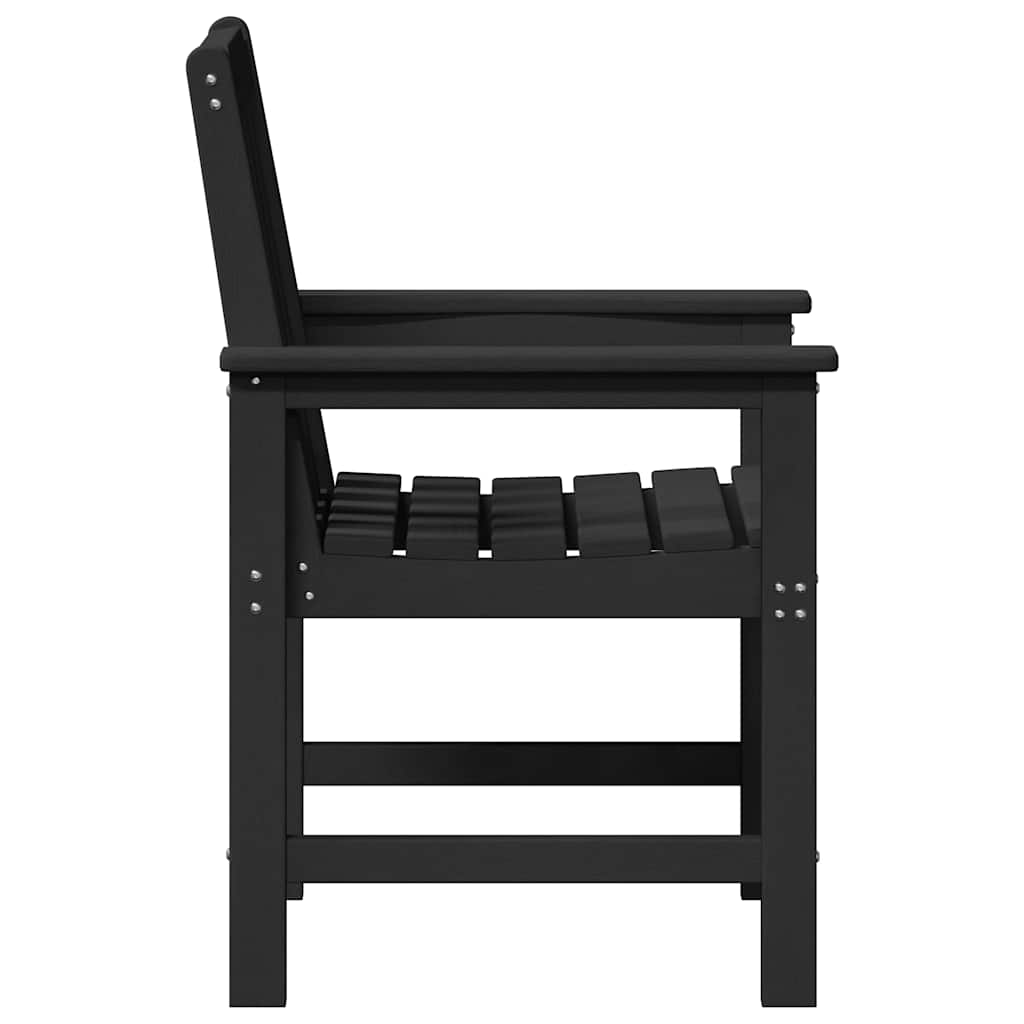 vidaXL Καρέκλα φαγητού κήπου 2 pcs Μαύρο 65,5 x 59 x 88 εκ HDPE