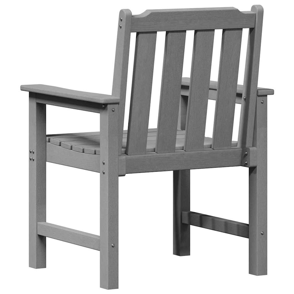 vidaXL Καρέκλα φαγητού κήπου 2 pcs Ανοιχτό γκρι 65,5 x 59 x 88 εκ HDPE