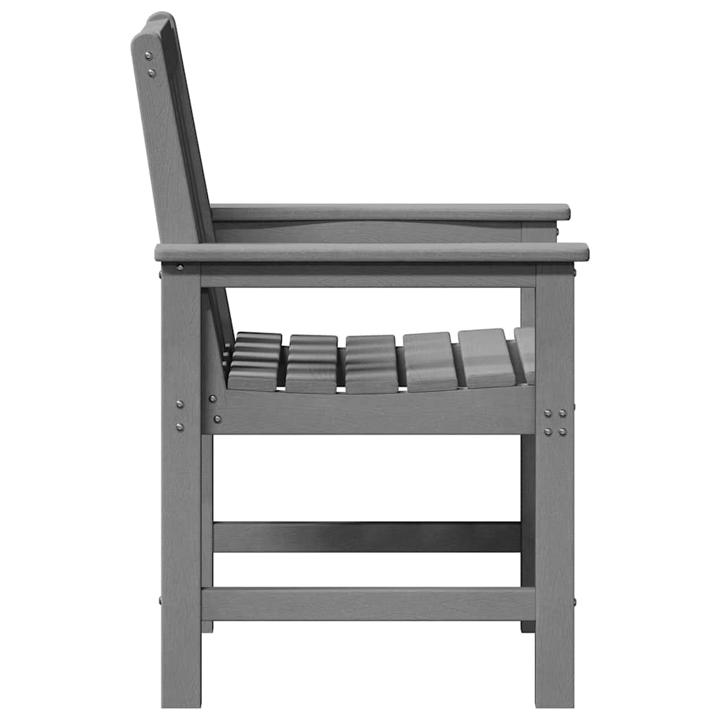 vidaXL Καρέκλα φαγητού κήπου 2 pcs Ανοιχτό γκρι 65,5 x 59 x 88 εκ HDPE