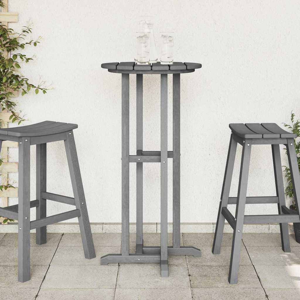 vidaXL Τραπέζι μπαρ Ανοιχτό γκρι 55 x 55 x 107 cm HDPE