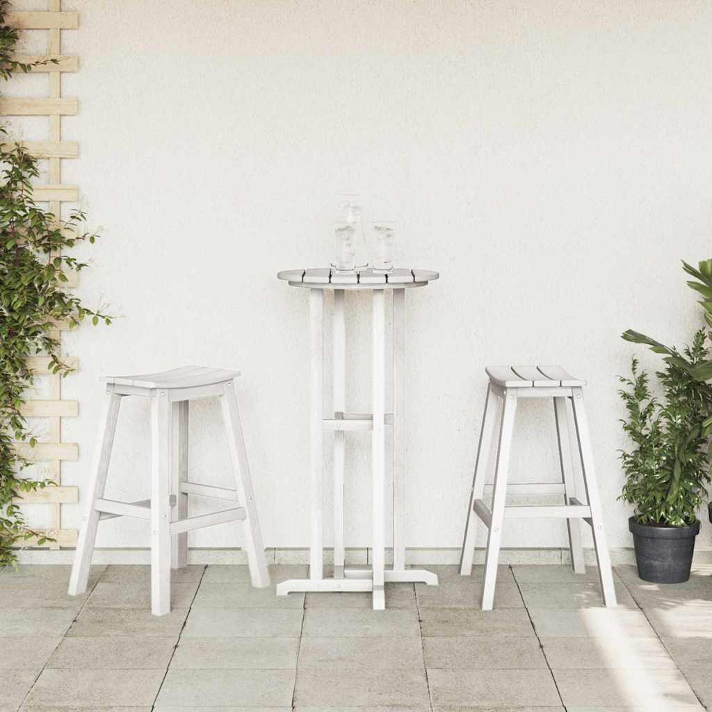 vidaXL Μπαρ σκαμπό 2 pcs Λευκό 52 x 43 x 73,5 εκ HDPE