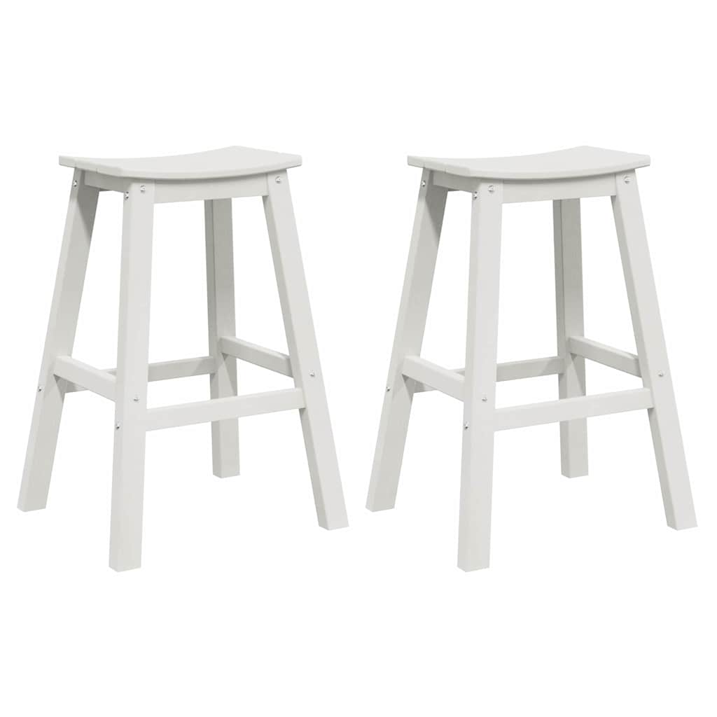 vidaXL Μπαρ σκαμπό 2 pcs Λευκό 52 x 43 x 73,5 εκ HDPE