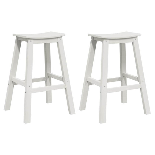 vidaXL Μπαρ σκαμπό 2 pcs Λευκό 52 x 43 x 73,5 εκ HDPE