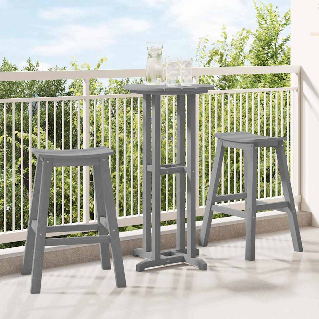 vidaXL Μπαρ σκαμπό 2 pcs Ανοιχτό γκρι 52 x 43 x 73,5 εκ HDPE