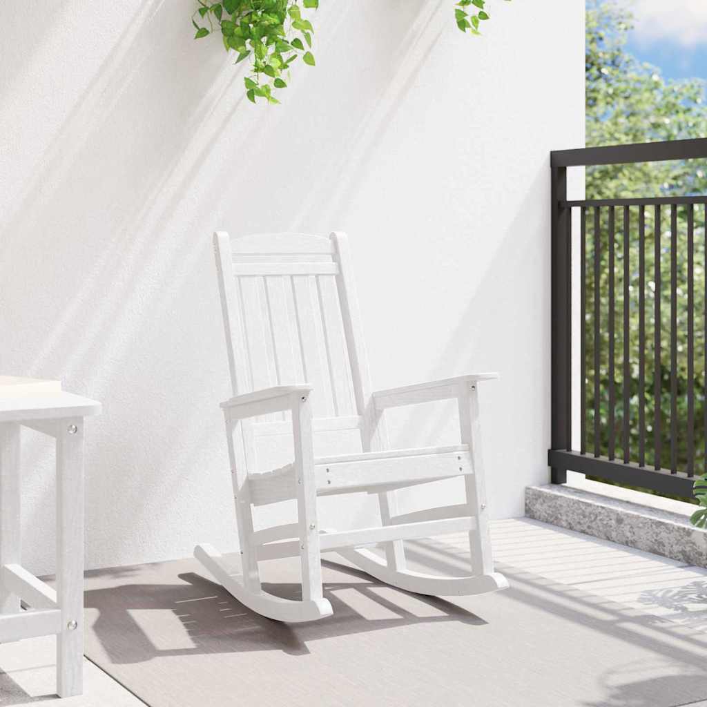 vidaXL Κουνιστή Καρέκλα Κήπου Λευκό 92 x 70 x 108εκ HDPE
