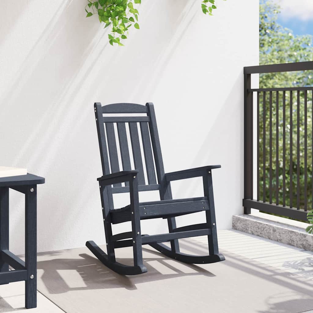 vidaXL Κουνιστή Καρέκλα Κήπου Σκούρο μπλε 92 x 70 x 108εκ HDPE
