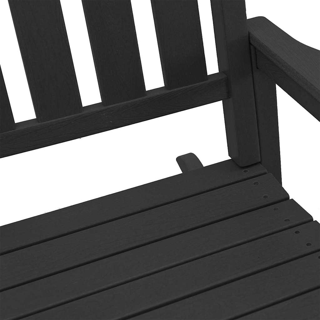 vidaXL Κουνιστή Καρέκλα Κήπου Μαύρο 92 x 70 x 108εκ HDPE