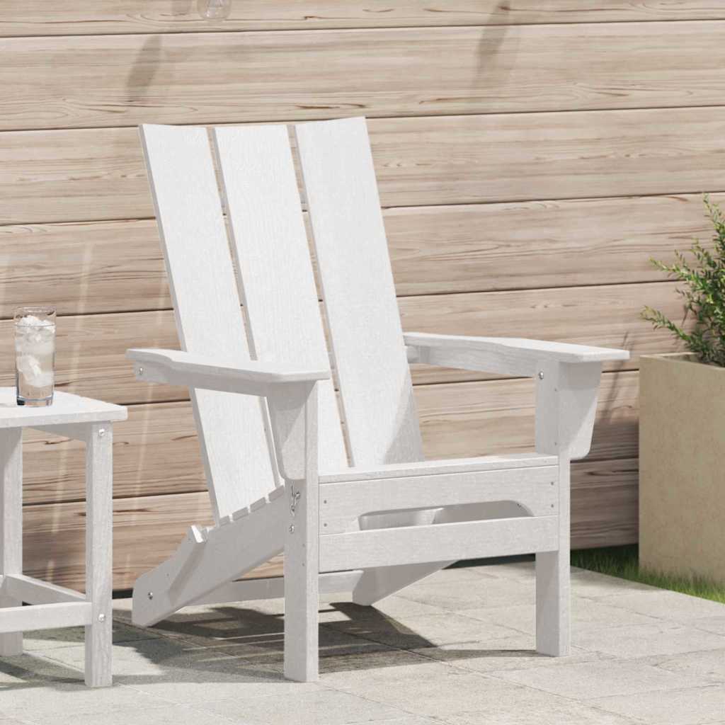 vidaXL Πτυσσόμενη Καρέκλα Adirondack Λευκό 80,5 x 74,5 x 92 εκ HDPE
