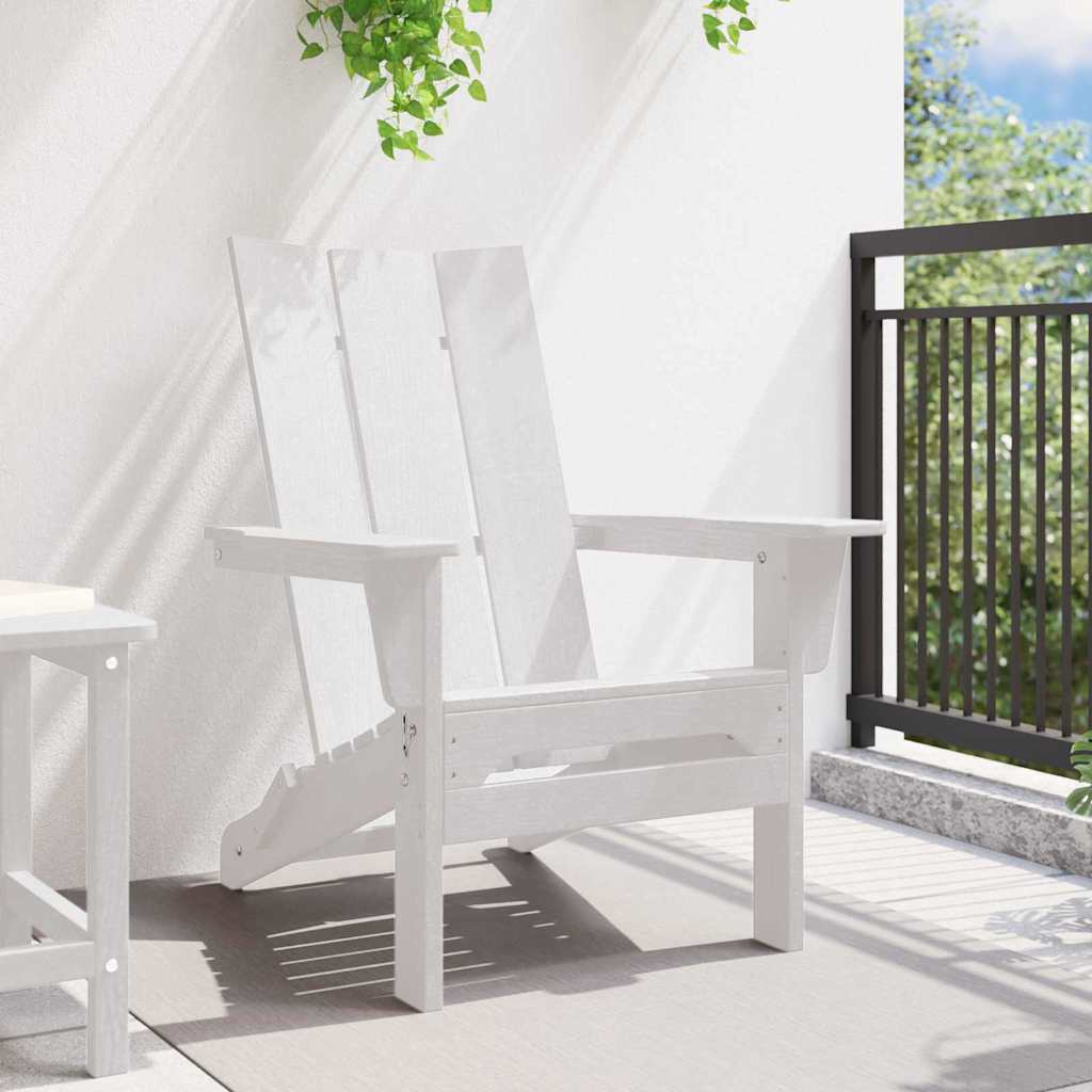 vidaXL Πτυσσόμενη Καρέκλα Adirondack Λευκό 80,5 x 74,5 x 92 εκ HDPE