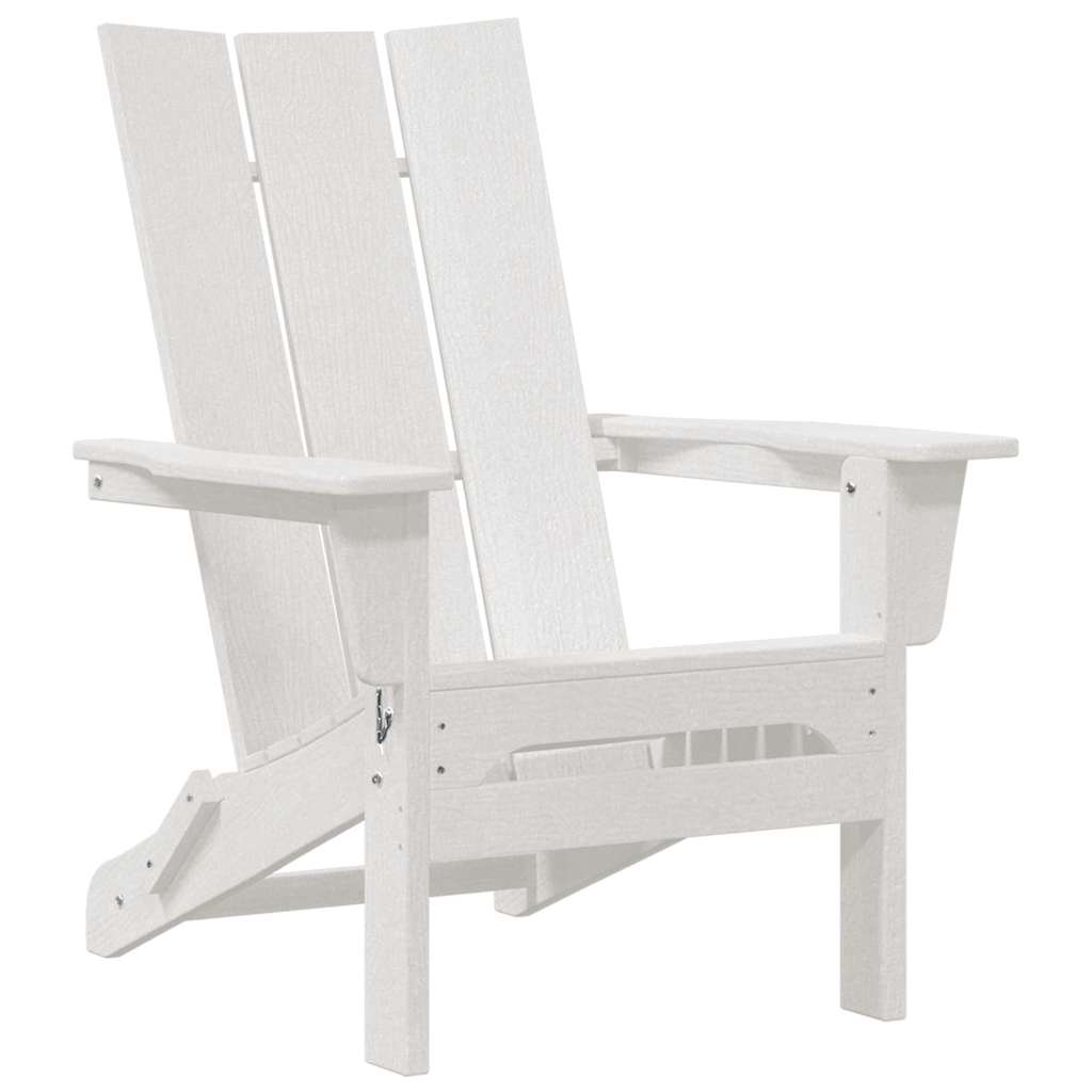 vidaXL Πτυσσόμενη Καρέκλα Adirondack Λευκό 80,5 x 74,5 x 92 εκ HDPE