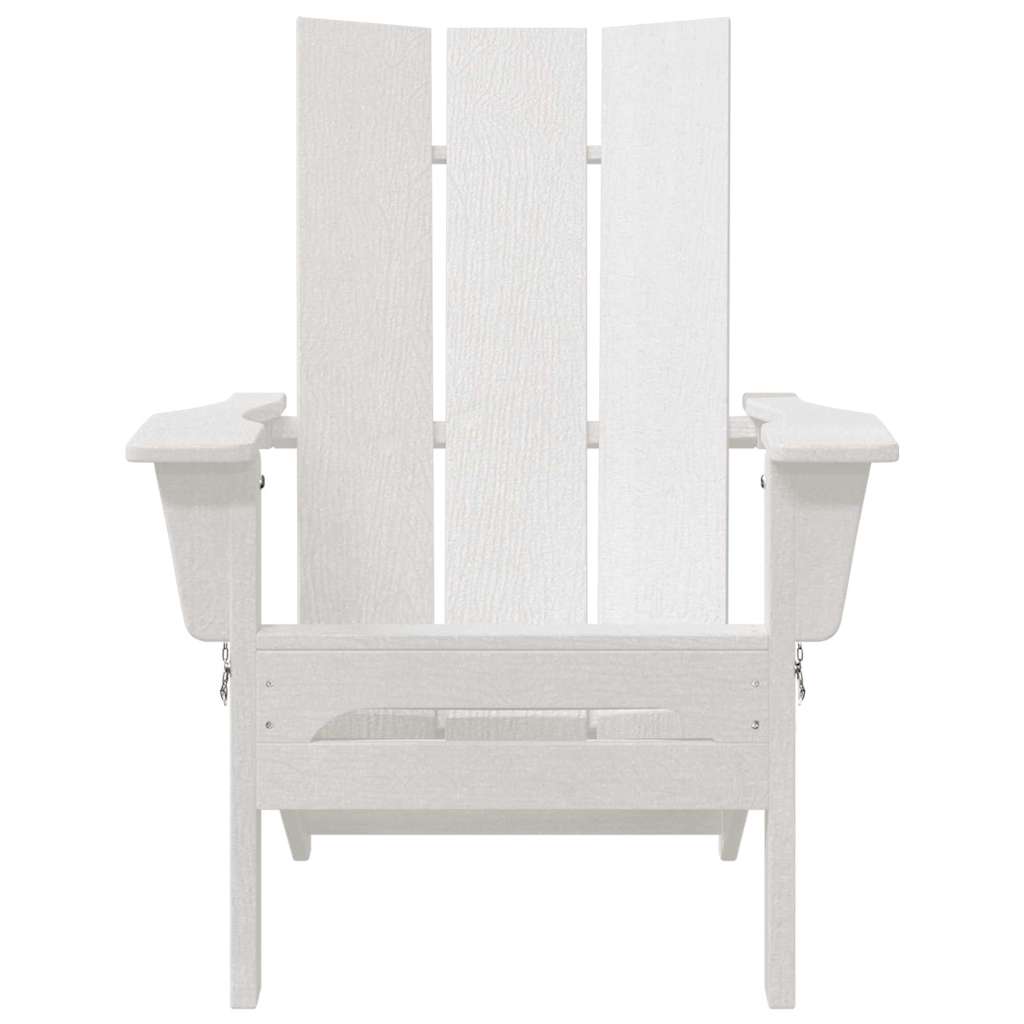 vidaXL Πτυσσόμενη Καρέκλα Adirondack Λευκό 80,5 x 74,5 x 92 εκ HDPE