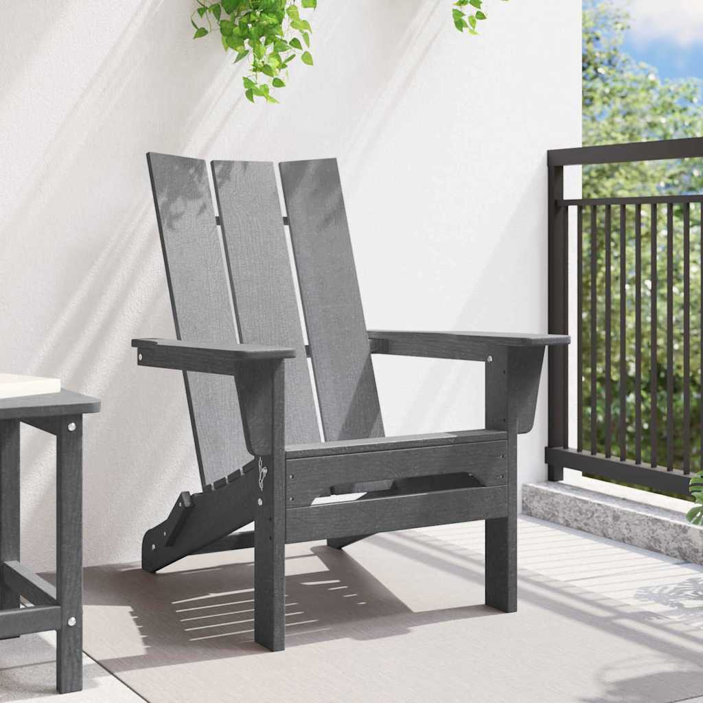 vidaXL Πτυσσόμενη Καρέκλα Adirondack Ανοιχτό γκρι 80,5 x 74,5 x 92 εκ