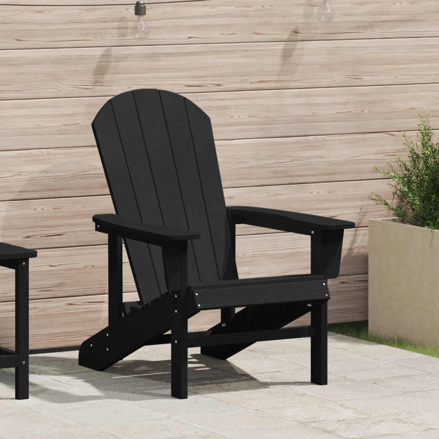 vidaXL Καρέκλα Adirondack Μαύρο 82 x 74 x 92 εκ. HDPE