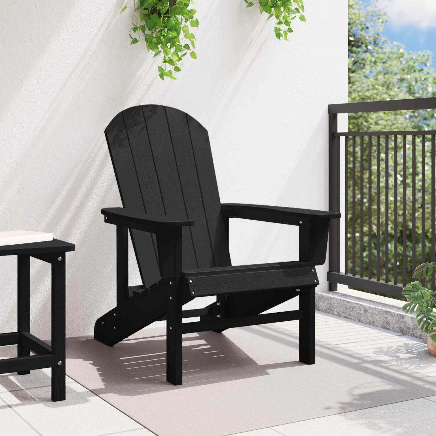 vidaXL Καρέκλα Adirondack Μαύρο 82 x 74 x 92 εκ. HDPE