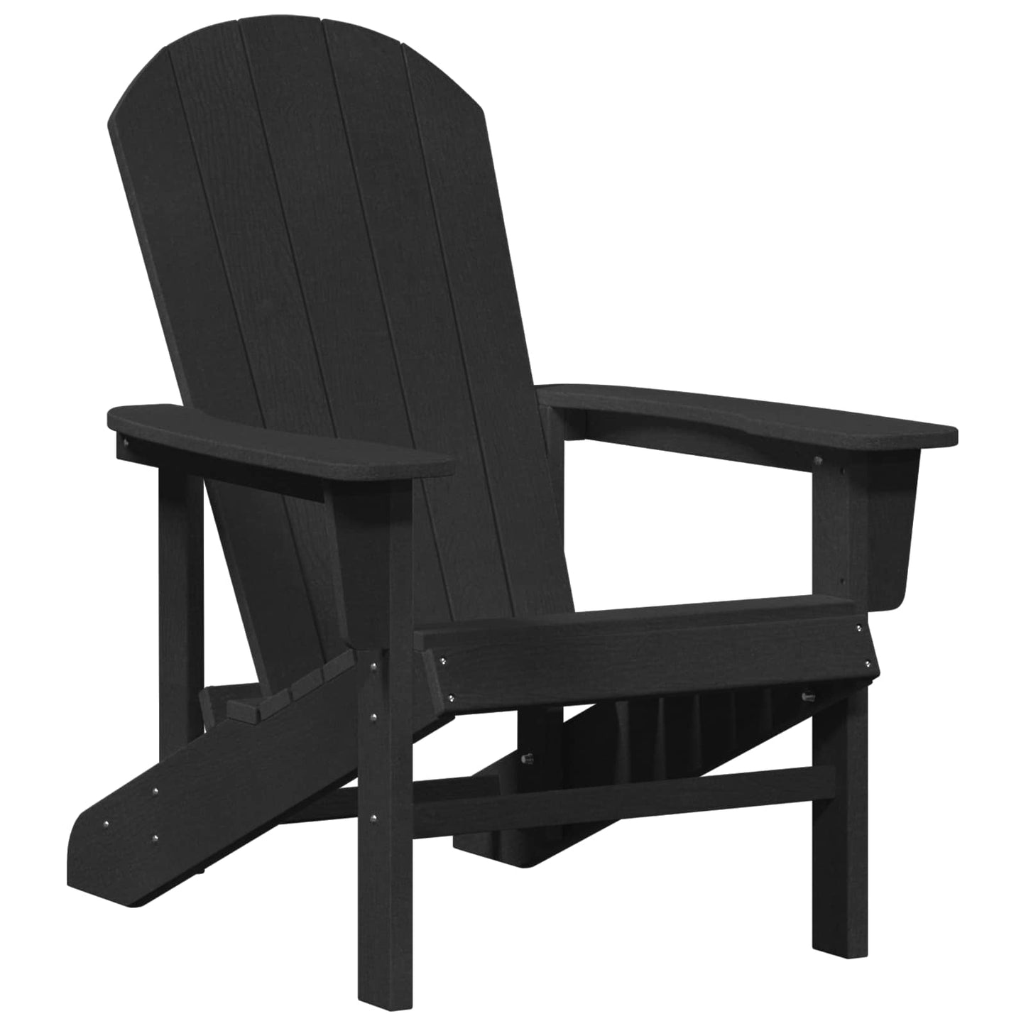 vidaXL Καρέκλα Adirondack Μαύρο 82 x 74 x 92 εκ. HDPE