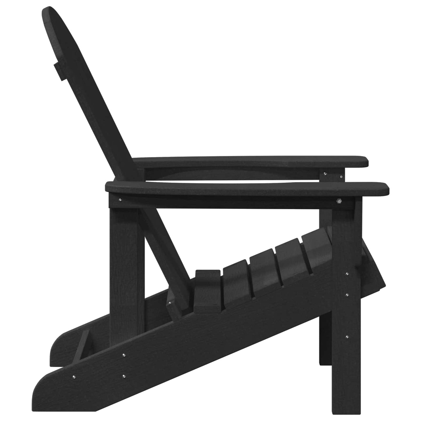 vidaXL Καρέκλα Adirondack Μαύρο 82 x 74 x 92 εκ. HDPE