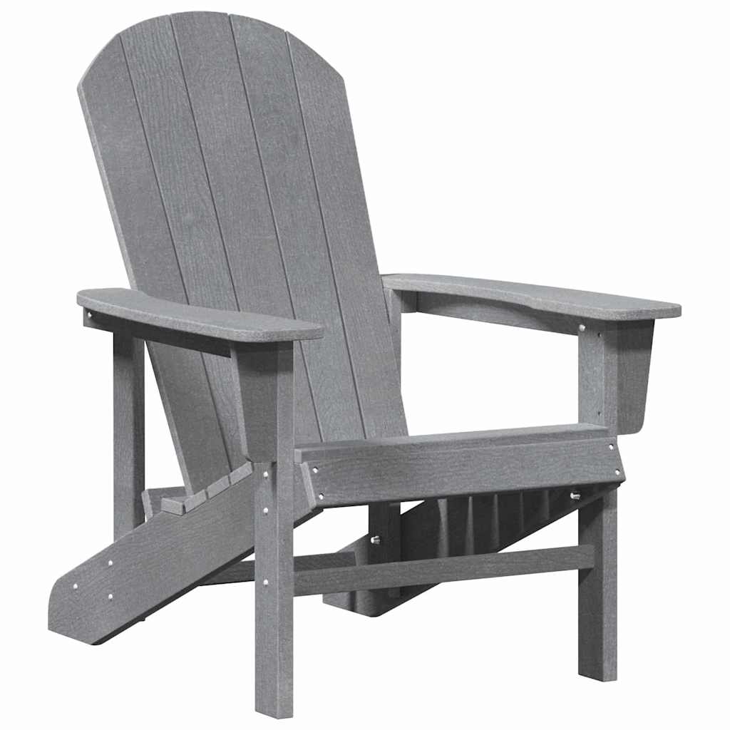 vidaXL Καρέκλα Adirondack Ανοιχτό γκρι 82 x 74 x 92 εκ. HDPE