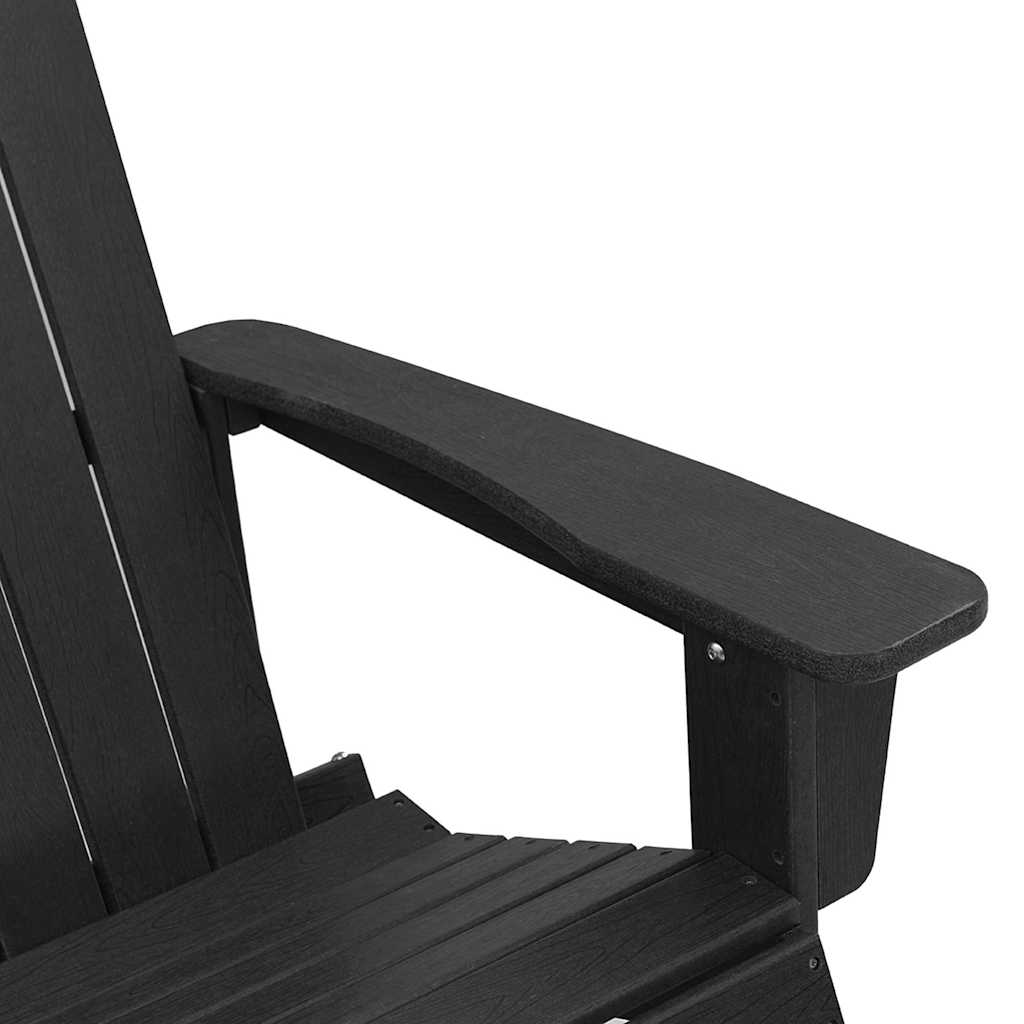 vidaXL Καθιστική Καρέκλα Ροκ Adirondack Μαύρο 92 x 73,5 x 92 εκ HDPE