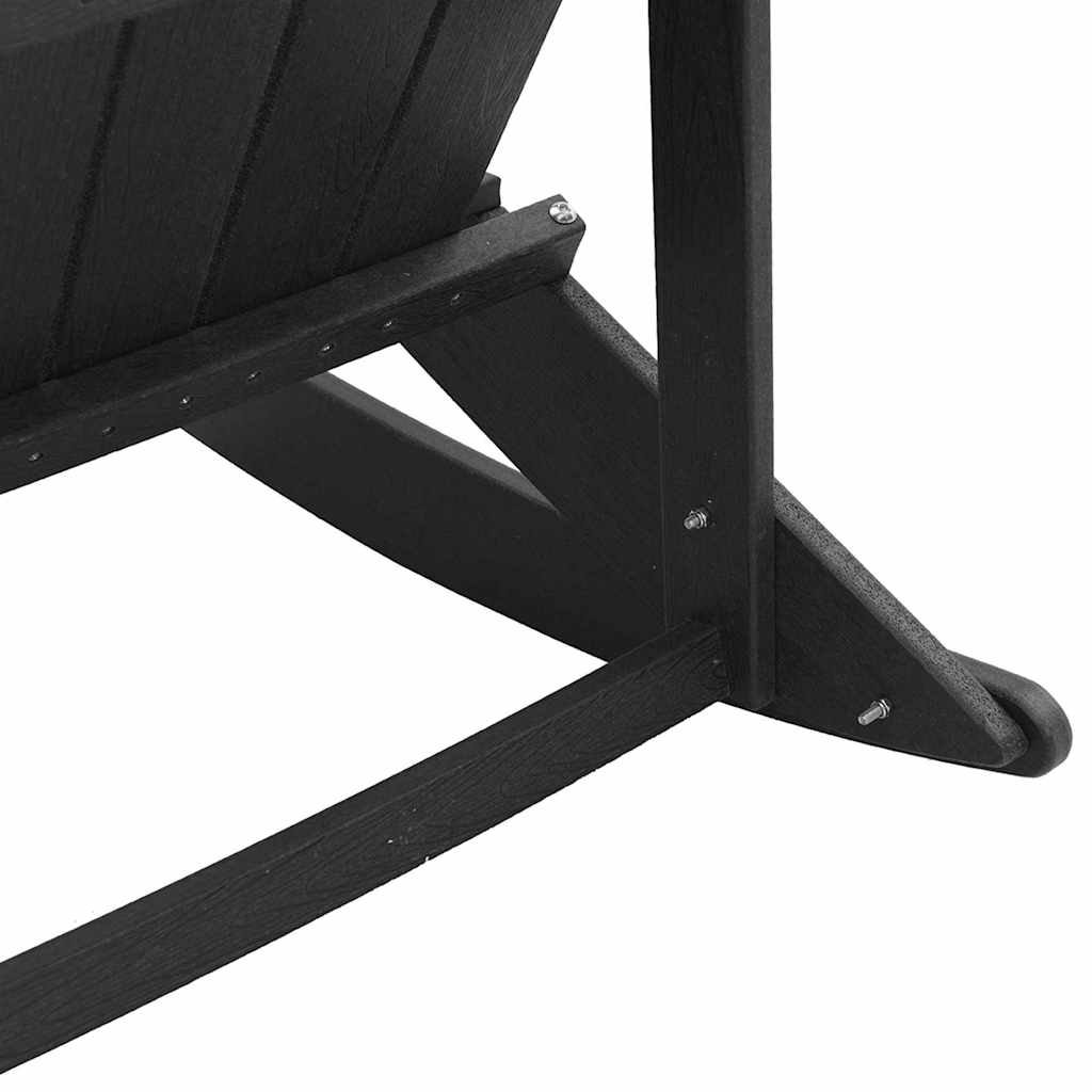 vidaXL Καθιστική Καρέκλα Ροκ Adirondack Μαύρο 92 x 73,5 x 92 εκ HDPE