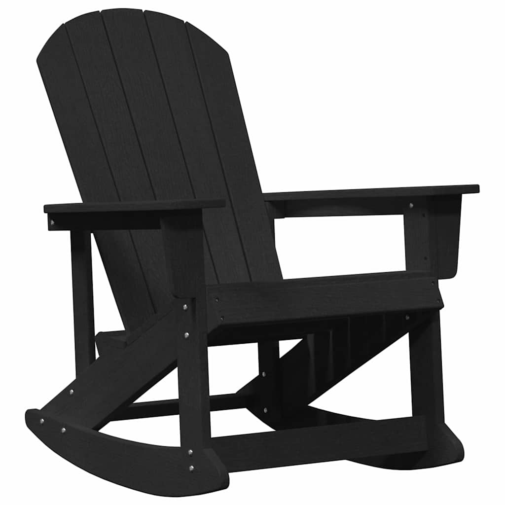 vidaXL Καθιστική Καρέκλα Ροκ Adirondack Μαύρο 92 x 73,5 x 92 εκ HDPE
