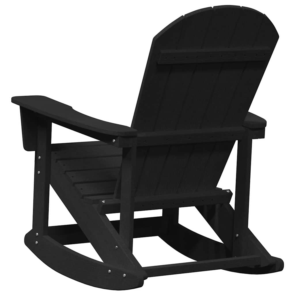 vidaXL Καθιστική Καρέκλα Ροκ Adirondack Μαύρο 92 x 73,5 x 92 εκ HDPE