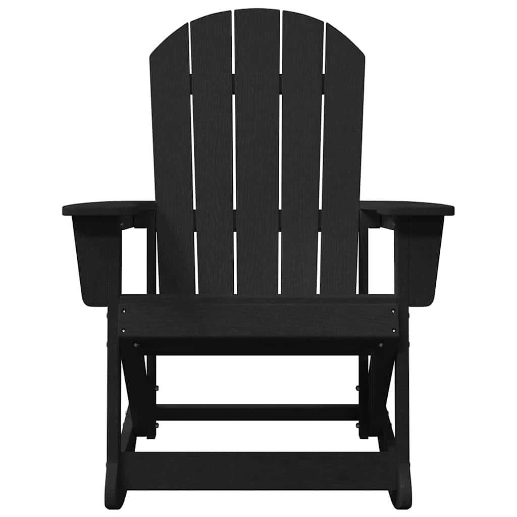 vidaXL Καθιστική Καρέκλα Ροκ Adirondack Μαύρο 92 x 73,5 x 92 εκ HDPE