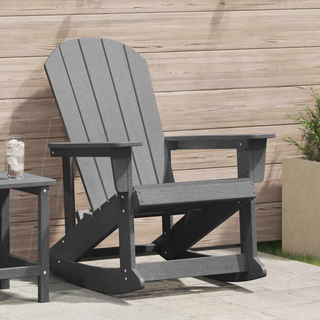 vidaXL Καθιστική Καρέκλα Ροκ Adirondack Ανοιχτό γκρι HDPE
