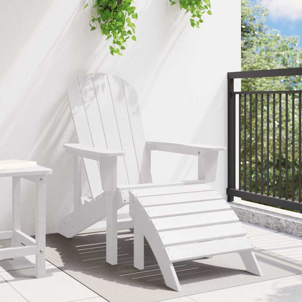 vidaXL Καρέκλα Adirondack Λευκό 82 x 74 x 92 εκ. HDPE