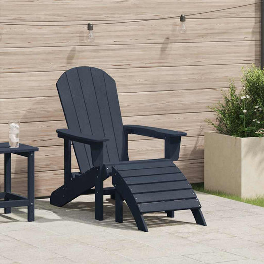 vidaXL Καρέκλα Adirondack Σκούρο μπλε 82 x 74 x 92 εκ. HDPE