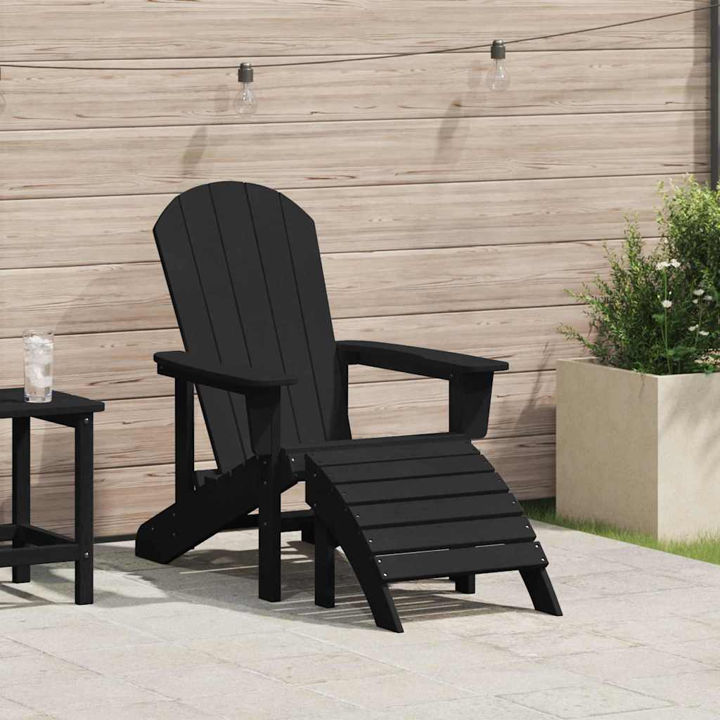 vidaXL Καρέκλα Adirondack Μαύρο 82 x 74 x 92 εκ. HDPE