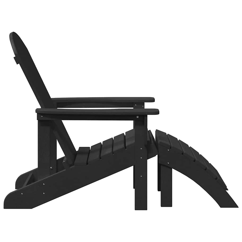 vidaXL Καρέκλα Adirondack Μαύρο 82 x 74 x 92 εκ. HDPE