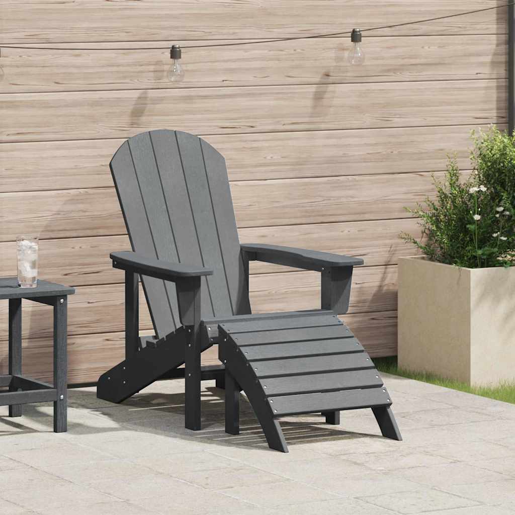 vidaXL Καρέκλα Adirondack Ανοιχτό γκρι 82 x 74 x 92 εκ. HDPE