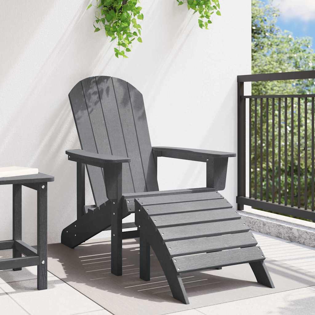 vidaXL Καρέκλα Adirondack Ανοιχτό γκρι 82 x 74 x 92 εκ. HDPE