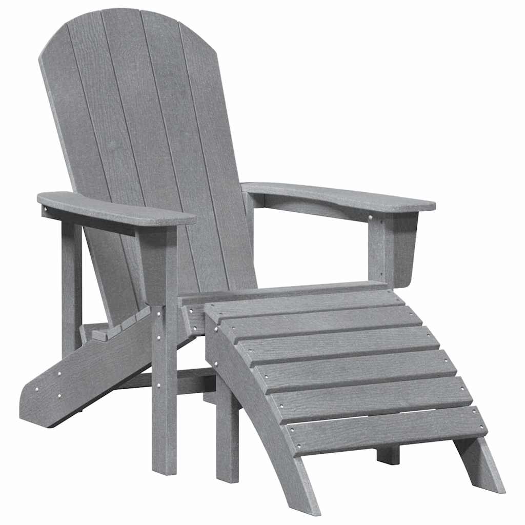 vidaXL Καρέκλα Adirondack Ανοιχτό γκρι 82 x 74 x 92 εκ. HDPE