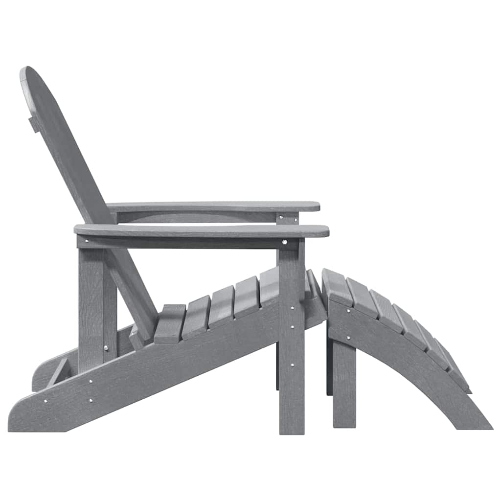 vidaXL Καρέκλα Adirondack Ανοιχτό γκρι 82 x 74 x 92 εκ. HDPE