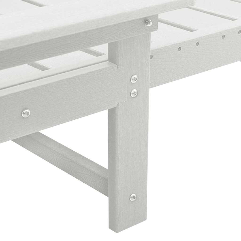 vidaXL Ξαπλώστρα Λευκό 195,5 x 53 x 98,5 εκ HDPE