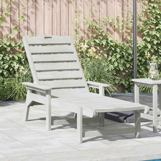 vidaXL Ξαπλώστρα Λευκό 195,5 x 53 x 98,5 εκ HDPE