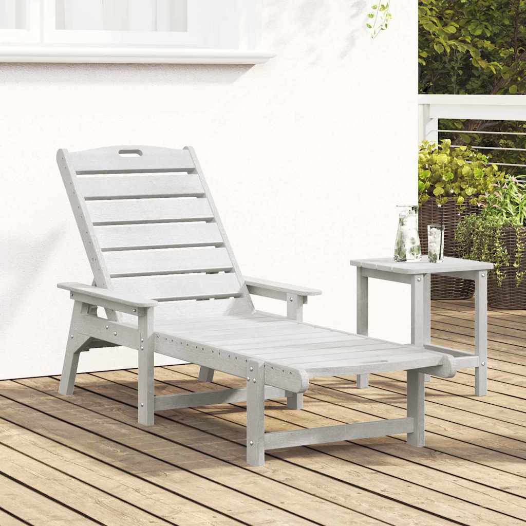 vidaXL Ξαπλώστρα Λευκό 195,5 x 53 x 98,5 εκ HDPE