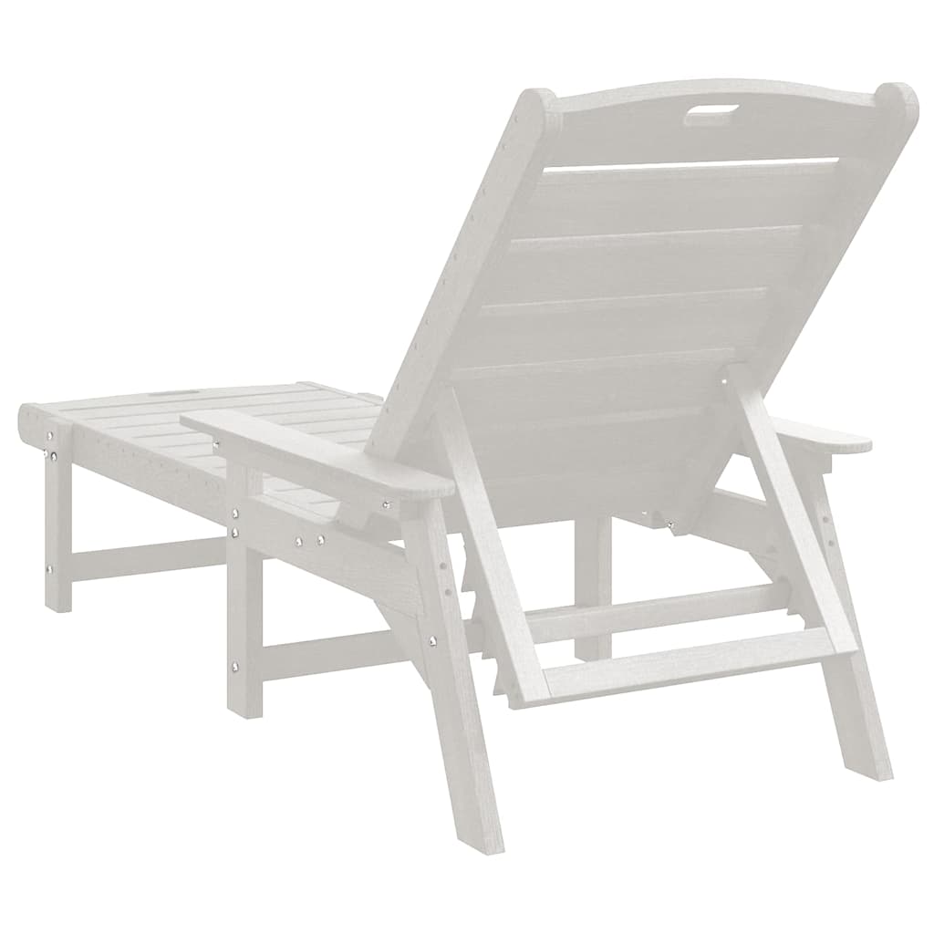vidaXL Ξαπλώστρα Λευκό 195,5 x 53 x 98,5 εκ HDPE
