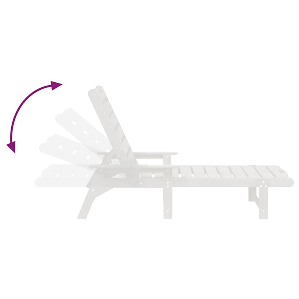 vidaXL Ξαπλώστρα Λευκό 195,5 x 53 x 98,5 εκ HDPE