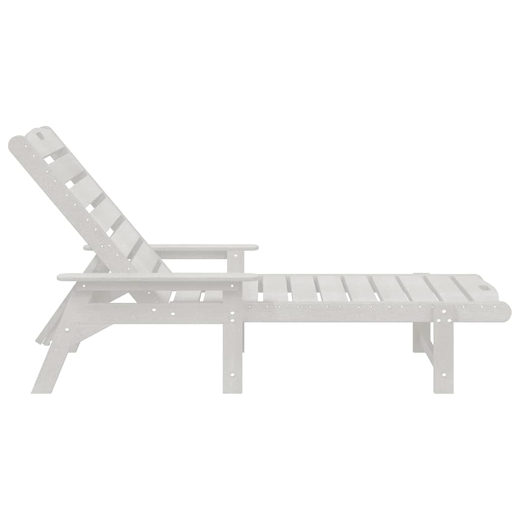 vidaXL Ξαπλώστρα Λευκό 195,5 x 53 x 98,5 εκ HDPE